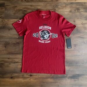 True Religion Red Dahlia Logo Tee